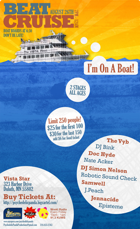 Boat loads @ 6:30 - Don't miss the boat!
