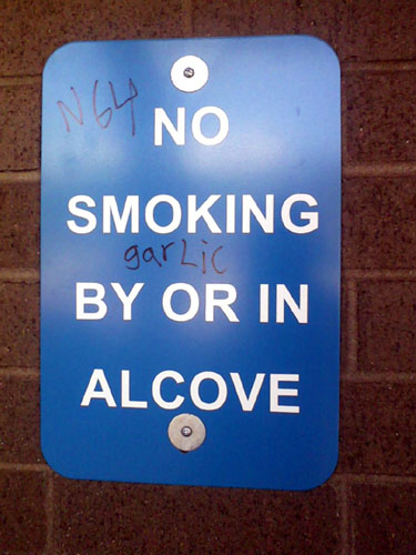 no smoking garlic
