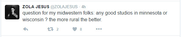Tweet from @ZOLAJESUS looking for rural studio