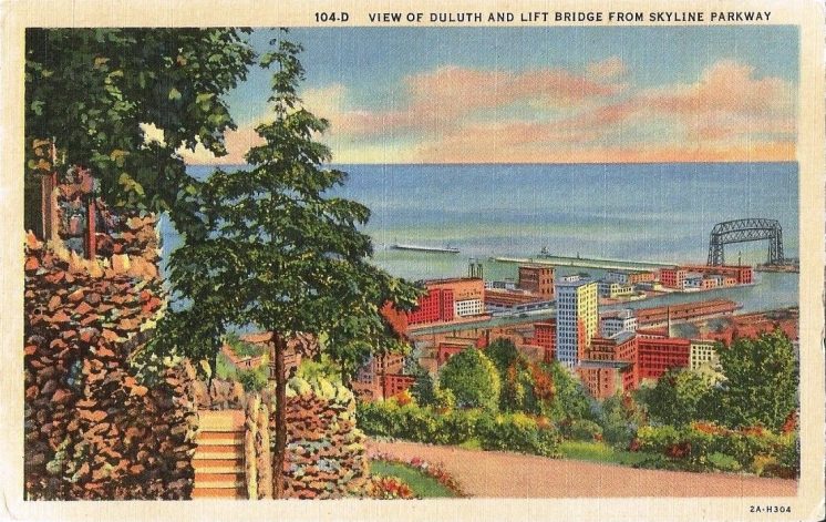 View of Duluth and Lift Bridge from Skyline Parkway
